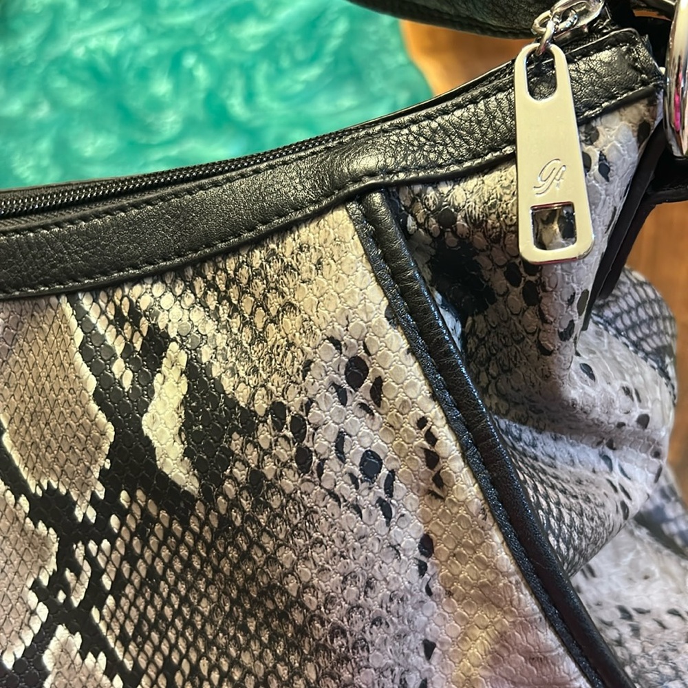 Grace Adele Lily-Python Faux Leather Bag, Exterio… - image 7